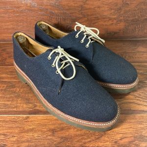 Dr Martens Lester Shoes Mens 10 Womens 11 Navy Blue Felt 3 Eye Oxford AW501
